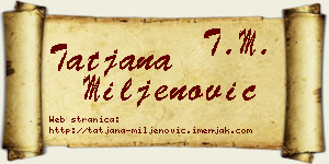 Tatjana Miljenović vizit kartica